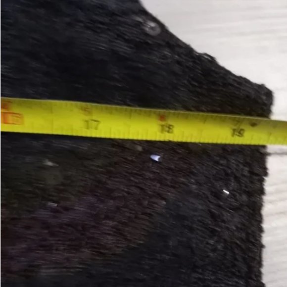 NEW R&M Richards Sequined Lace Midi Dress BLACK SZ 16 - Picture 10 of 12